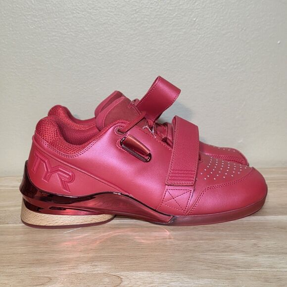 TYR Other - TYR TYRFORCE Elite Carbon Weightlifting Shoes Red Wood Heel Men's 8.5 Women's 10